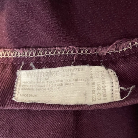 Purple vintage wranglers, size 3x34. Only been work a few times. - Picture 4 of 4